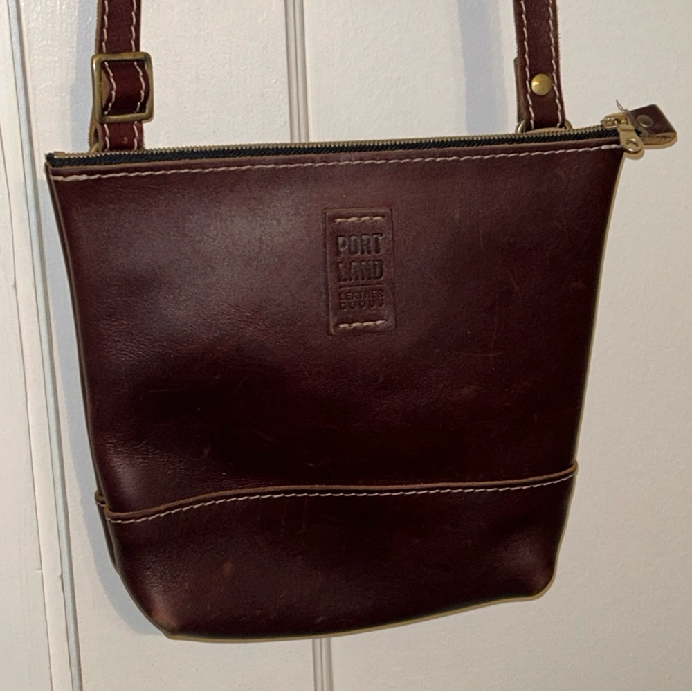 Portland Leather Festival Crossbody Cognac Brown